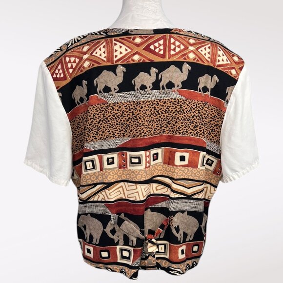 Vintage Bobbie Brooks Animal Print Button Up Shirt XL - Picture 5 of 9